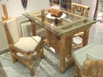 Tisch - Esszimmertisch aus Bambus, Tische - Esstisch aus Bambus und Glas für Esszimmer und Wintergärten
